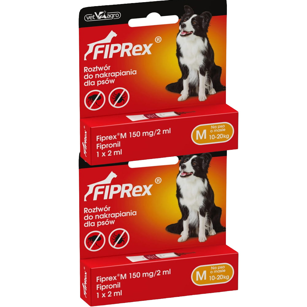 Fiprex M KROPLE na Pchły Kleszcze dla Psa 10-20kg 2x2ml